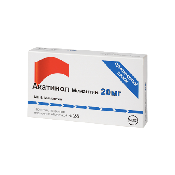 Акатинол Мемантин таблетки покрытпленоб 20 мг 28 шт