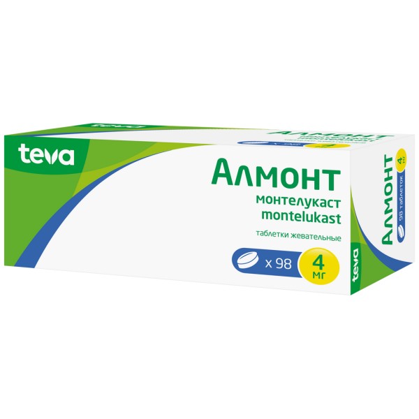 Алмонт таблетки жевательные 4 мг 98 шт