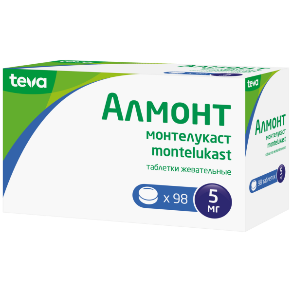Алмонт таблетки жевательные 5 мг 98 шт