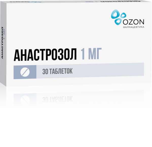 Анастрозол таблетки покрытпленоб 1 мг 30 шт
