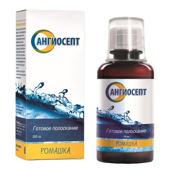 Ангиосепт ополаскиватель для полости рта с ромашкой 200 мл 1 шт