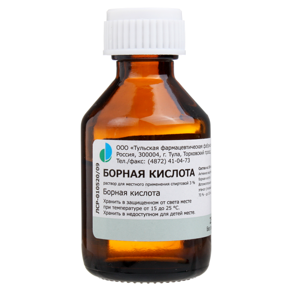 Борная кислота раствор для местного применения 3 % фл 25 мл 1 шт