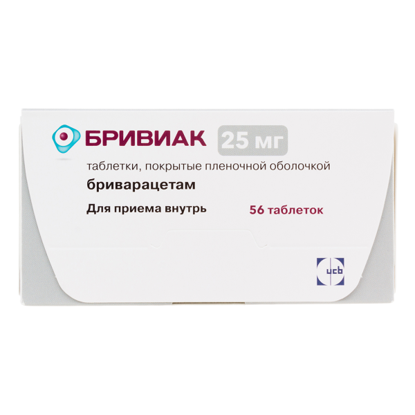 Бривиак таблетки покрытпленоб 25 мг 56 шт