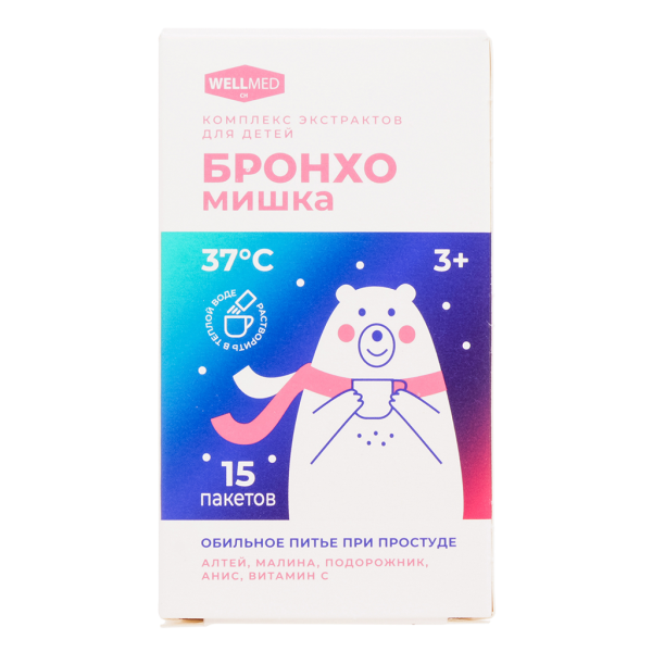 Бронхомишка комплекс экстрактов для детей порошок в пакетах по 1,47 г 15 шт