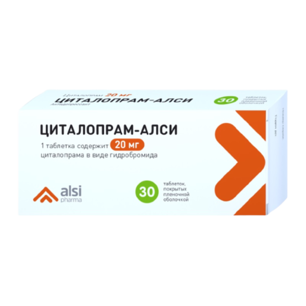 Циталопрам-АЛСИ таблетки покрытпленоб 20 мг 30 шт