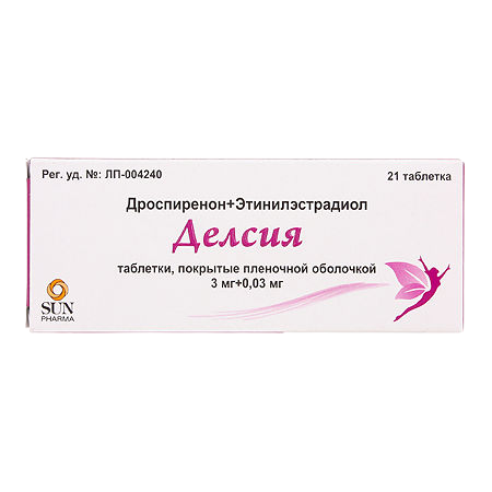 Делсия таблетки покрытпленоб 3 мг+0,03 мг 21 шт