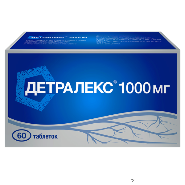 Детралекс таблетки покрытпленоб 1000 мг 60 шт