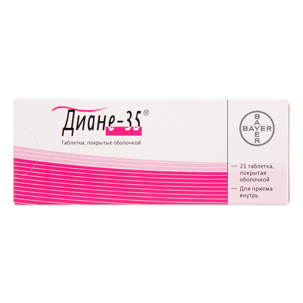 Диане-35 таблетки покрытоб 2 мг+0,035 мг 21 шт