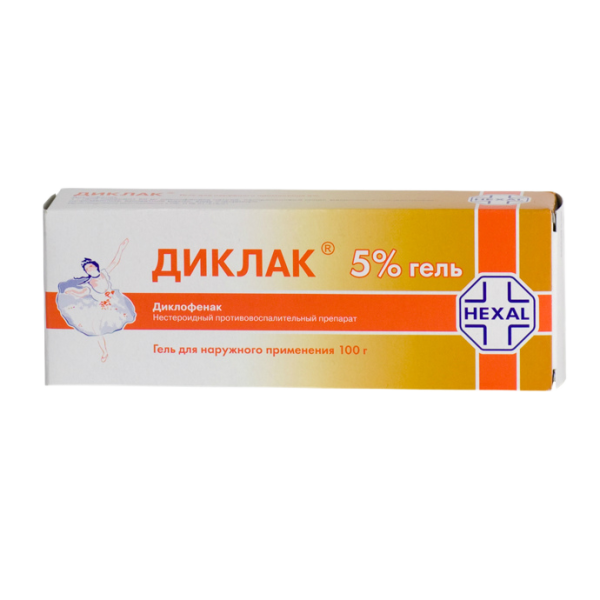 Диклак гель для наружного применения 5 % 100 г 1 шт