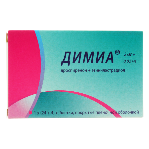 Димиа таблетки покрытпленоб 3 мг+0,02 мг 28 шт