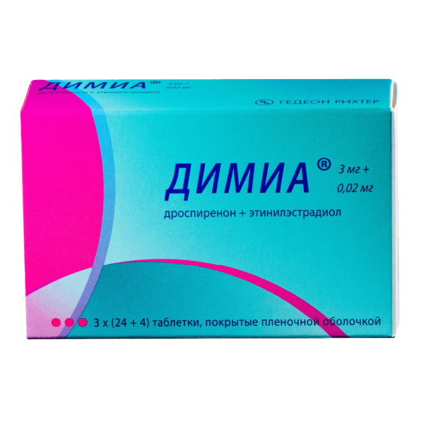 Димиа таблетки покрытпленоб 3 мг+0,02 мг 84 шт