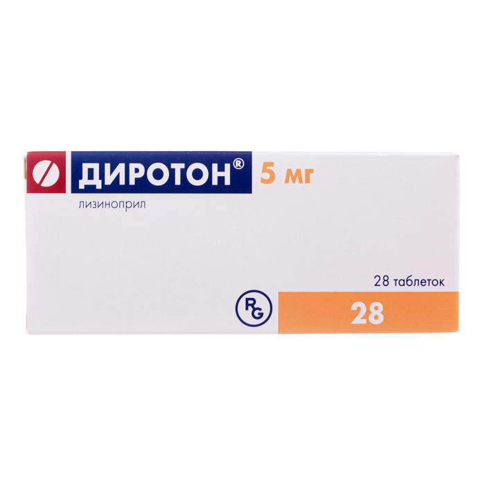 Диротон таблетки 5 мг, 28 шт