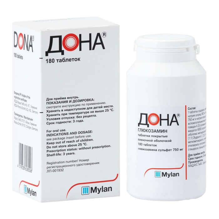 Дона таблетки покрытпленоб 750 мг 180 шт