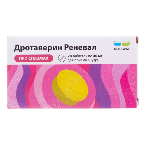 Дротаверин Реневал таблетки 40 мг 28 шт