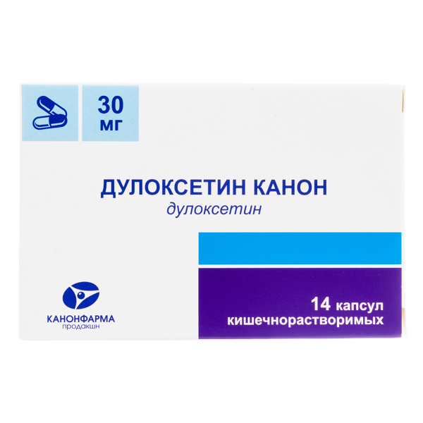 Дулоксетин Канон капсулы кишечнорастворимые 30 мг 14 шт