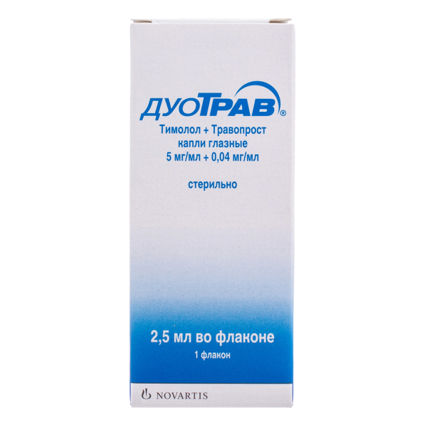ДуоТрав капли глазные 5 мг/мл+0,04 мг/мл фл-кап 2,5 мл 1 шт