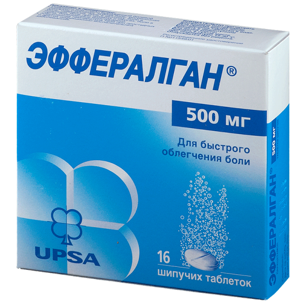 Эффералган таблетки шипучие 500 мг 16 шт