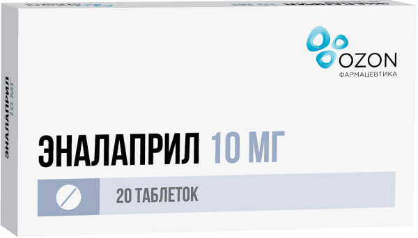 Эналаприл таблетки 10 мг 20 шт