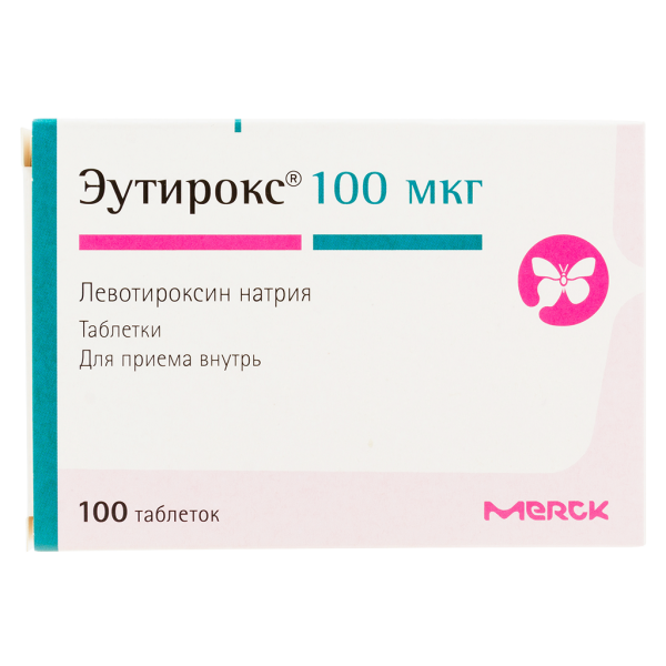 Эутирокс таблетки 100 мкг 100 шт