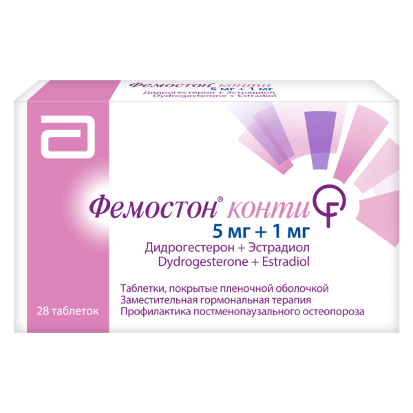 Фемостон конти таблетки покрытпленоб 5 мг+1 мг 28 шт