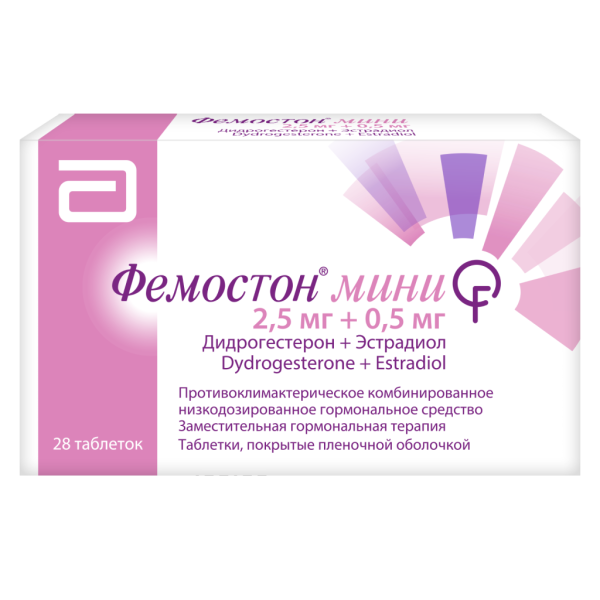 Фемостон мини таблетки покрытпленоб 25 мг+05 мг 28 шт