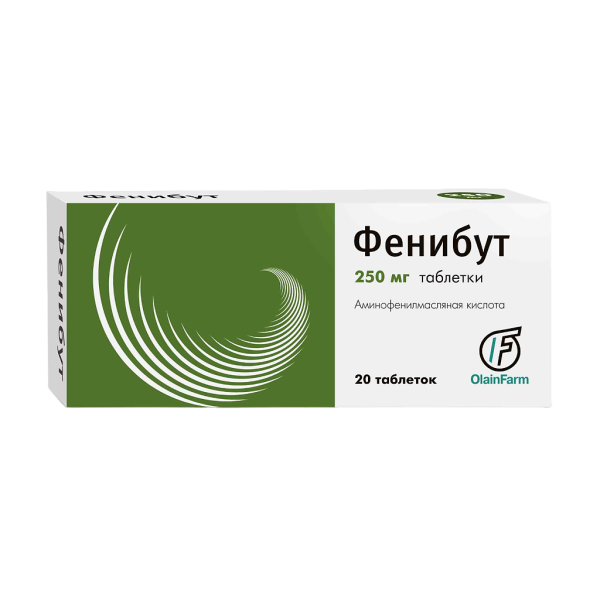 Фенибут таблетки 250 мг 20 шт