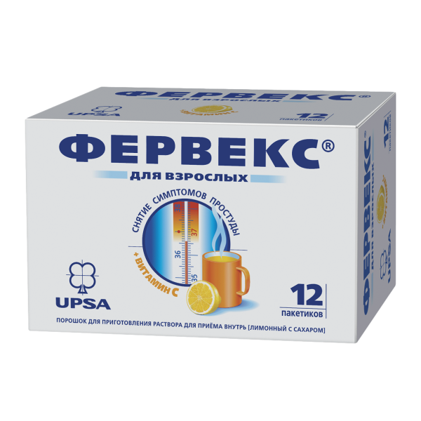 Фервекс порошок д/приг раствора д/приема внутрь лимон с сахаром пак 12 шт