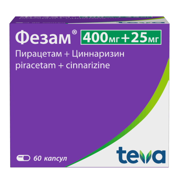 Фезам капсулы 400 мг+25 мг 60 шт