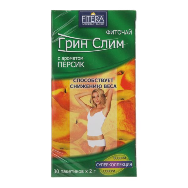 Фиточай Грин Слим Ти с ароматом персика фильтр-пакеты по 2,0 г 30 шт