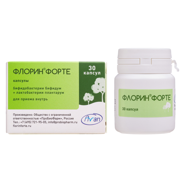 Флорин форте капсулы 50 млн кое+50 млн кое 30 шт