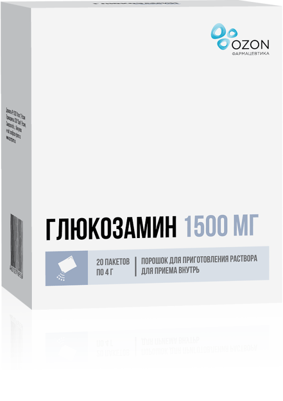 Глюкозамин порошок д/приг раствора для приема внутрь 1500 мг пак 20 шт