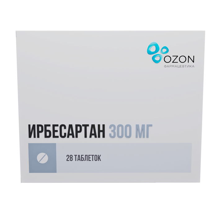 Ирбесартан таблетки покрытпленоб 300 мг 28 шт