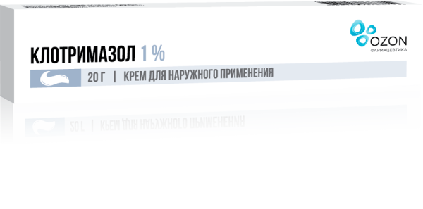 Клотримазол крем для наружного применения 1 % 20 г 1 шт