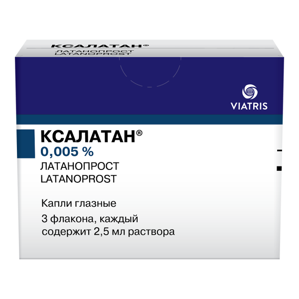 Ксалатан капли глазные 0,005 % 2,5 мл 3 шт