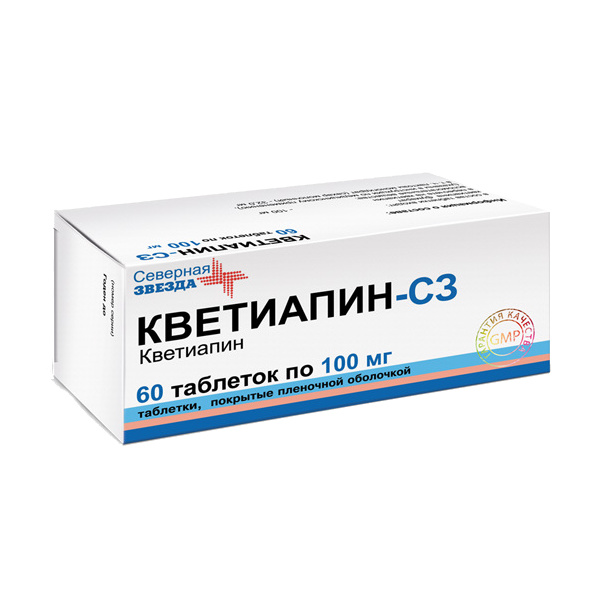 Кветиапин таблетки покрытпленоб 100 мг 60 шт