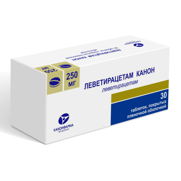 Леветирацетам Канон таблетки покрытпленоб 250 мг 30 шт