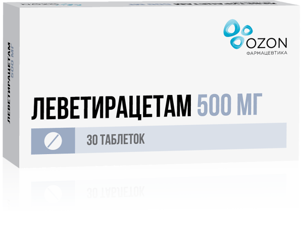 Леветирацетам таблетки покрытпленоб 500 мг 30 шт