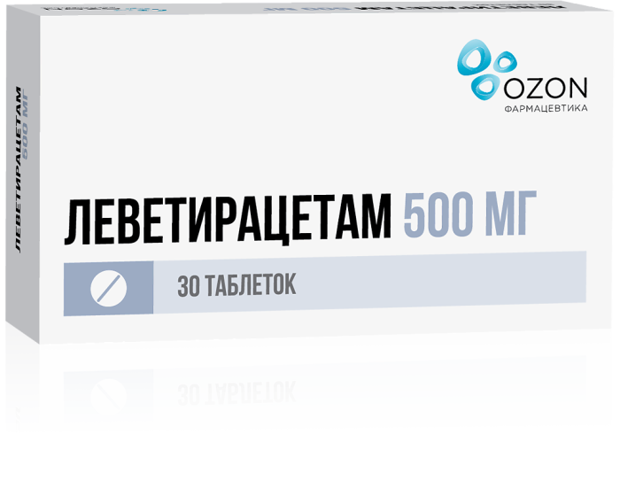 Леветирацетам таблетки покрытпленоб 500 мг 30 шт