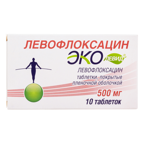 Левофлоксацин Эколевид таблетки покрытпленоб 500 мг 10 шт