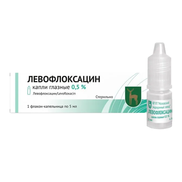 Левофлоксацин капли глазные 0,5 % 5 мл 1 шт