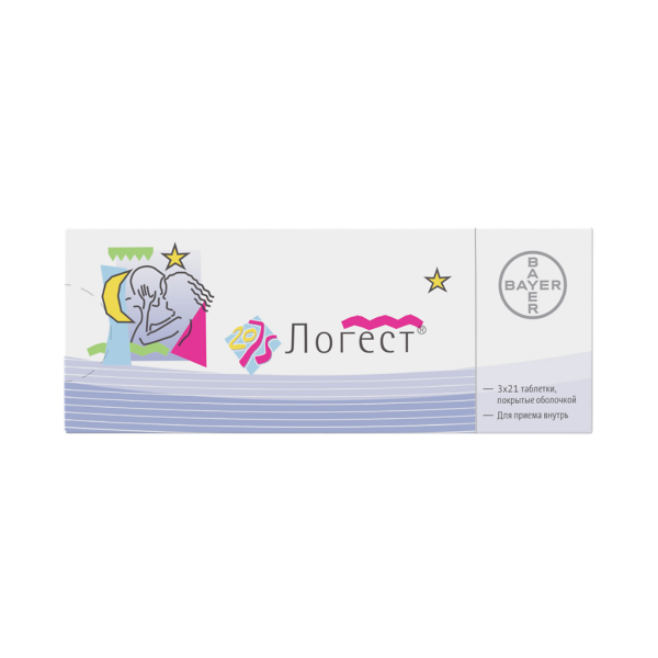 Логест таблетки покрытоб 75 мкг+20 мкг 63 шт