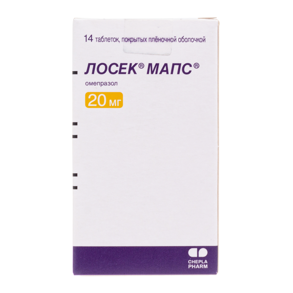 Лосек МАПС таблетки покрытпленоб 20 мг 14 шт