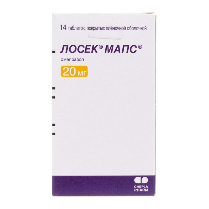 Лосек МАПС таблетки покрытпленоб 20 мг 14 шт