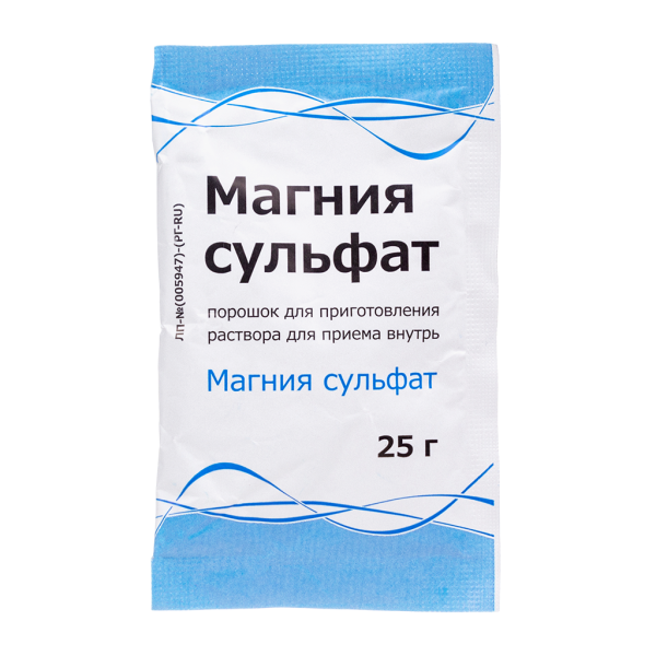 Магния сульфат порошок д/приг раствора для приема внутрь 25 г 1 шт