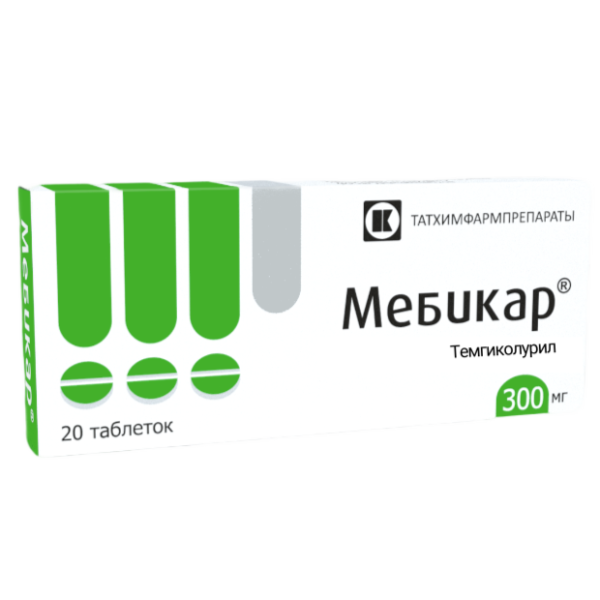 Мебикар таблетки 300 мг 20 шт