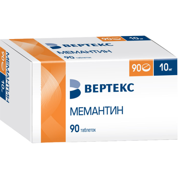 Мемантин-Вертекс таблетки покрытпленоб 10 мг 90 шт