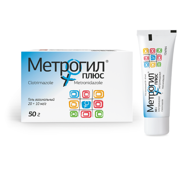 Метрогил Плюс гель вагинальный 20 мг+10 мг/г 50 г + аппликаторы 10 шт