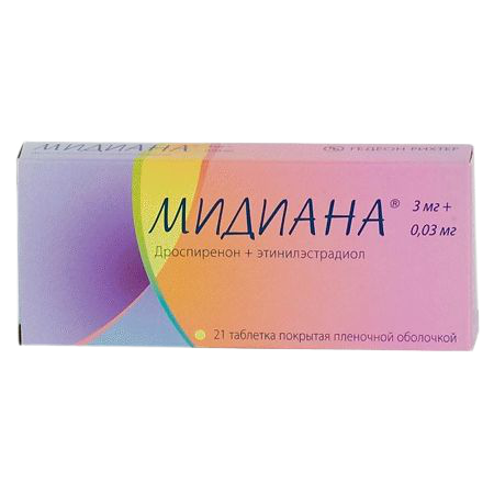 Мидиана таблетки покрытпленоб 3 мг+0,03 мг 21 шт