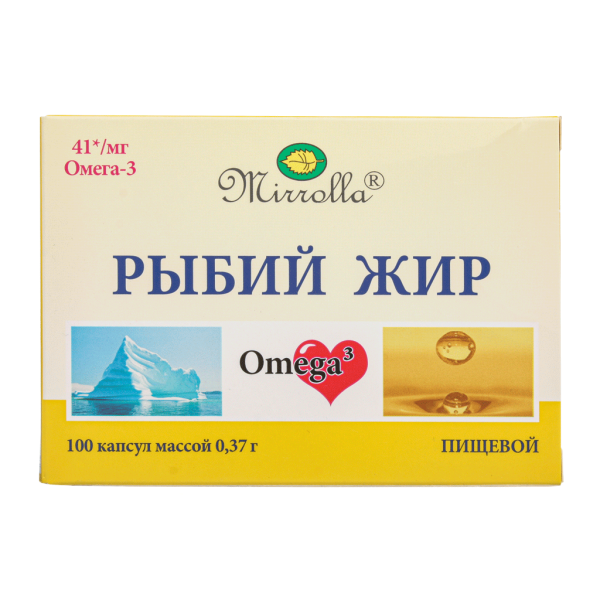 Mirrolla Рыбий жир пищевой капсулы массой 370 мг 100 шт