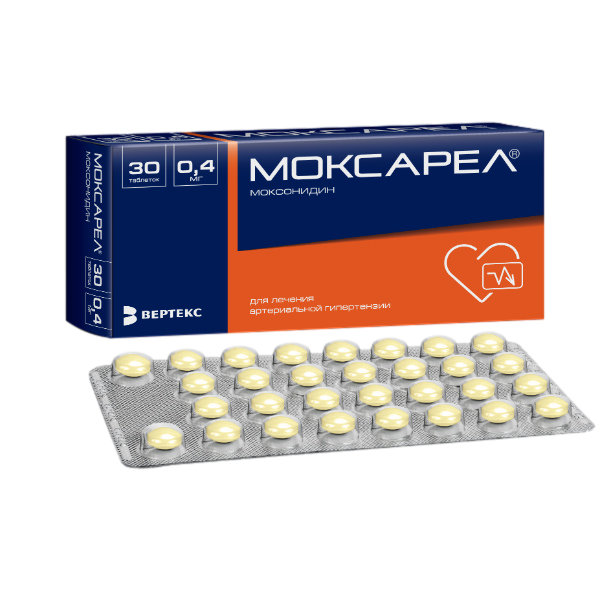 Моксарел таблетки покрытпленоб 0,4 мг 30 шт
